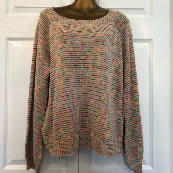 Colorful Sweater with Long Balloon Sleeves - Picture 1 of 4